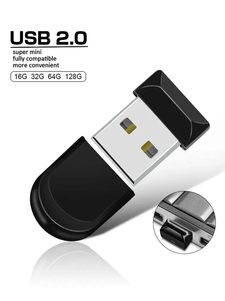 Mini USB Flash Drive 2.0 Type-C Adapter 64GB 128GB 256GB Pen Drive Memory Stick 4 8 16 32GB Storage U Disk for PC Smartphone