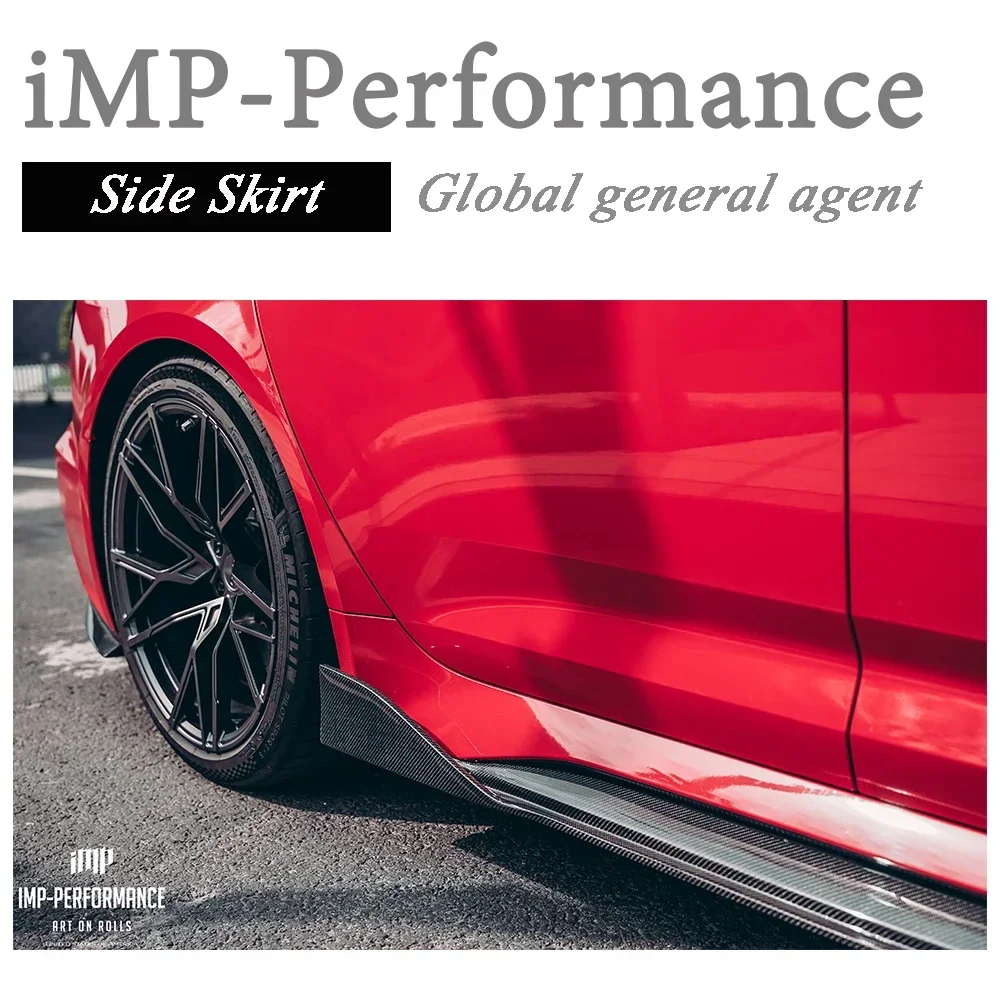 

Автомобильные аксессуары: карбоновые боковые юбки в стиле iMP Performance, подходящие для Audi C8 RS6 Avant 2021-2022 годов.