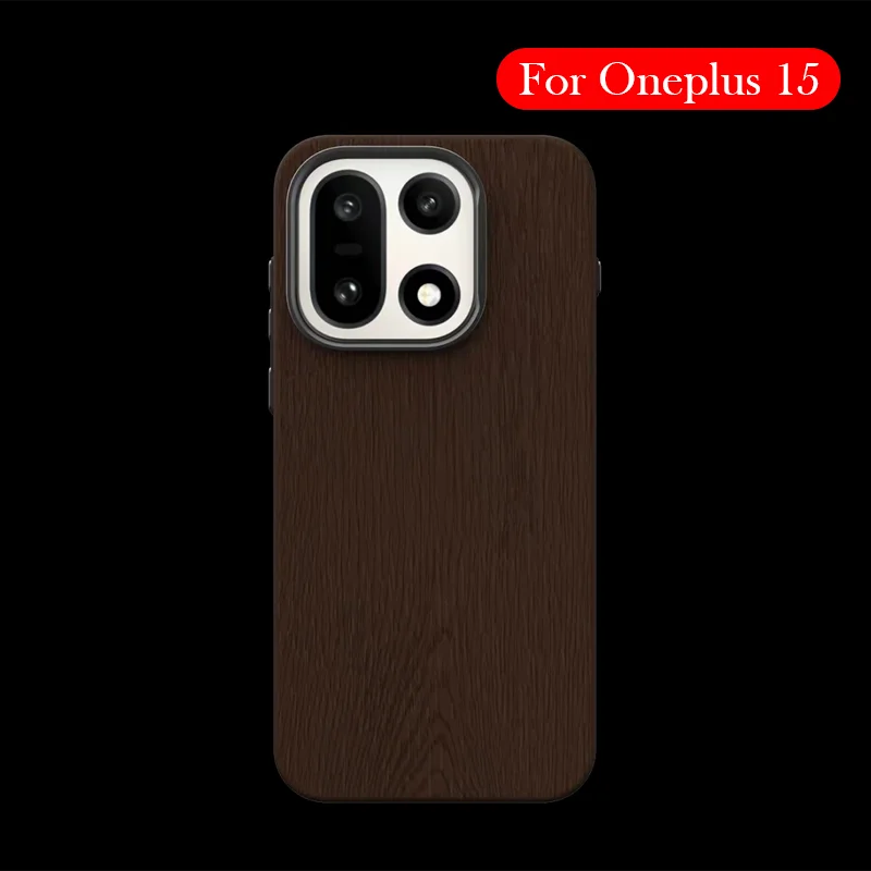 

Case For Oneplus 15 Wooden Fiber Airbag Back Cover Case for ONEPLUS 15 5g