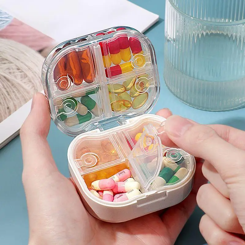 일일 세 끼용 소형 휴대용 약통, 미니 여행용, 밀폐 및 방습, 주간 약 보관함