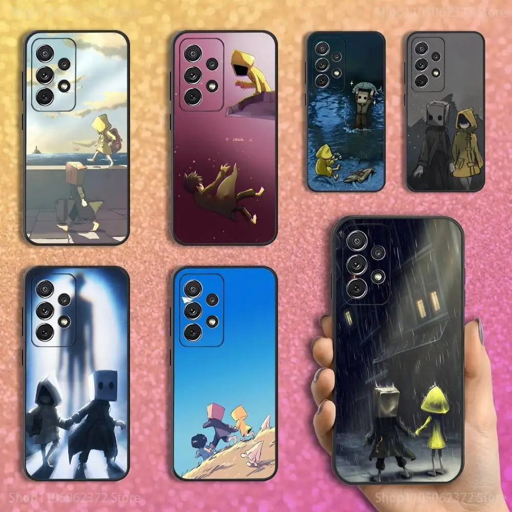 حافظة هاتف ساخنة من Game L-Little N-Nightmar لهاتف سامسونج S25، S24، S23، S22، S21، S20، S10، Ultra، Plus، Lite، FE، غطاء أسود من السيليكون الناعم