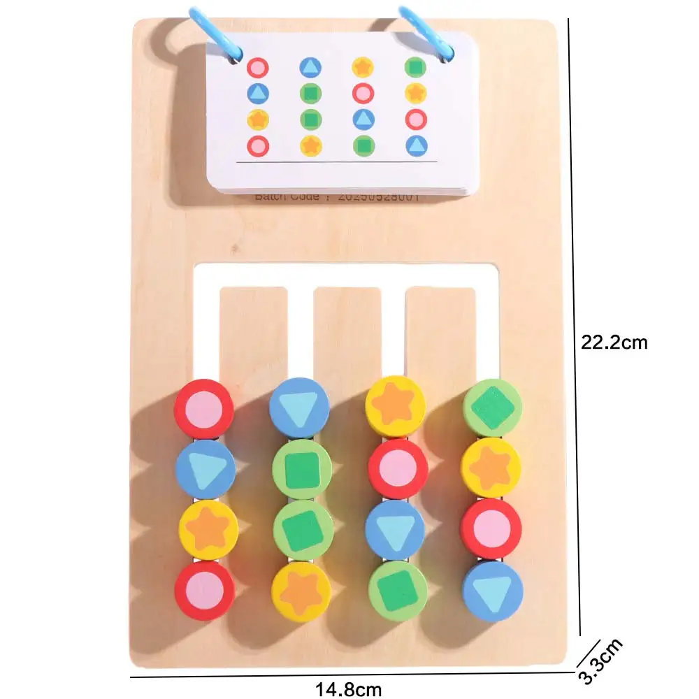 Gioco di abbinamento colori a 4 colori Il pensiero Montessori su due lati sviluppa l'addestramento in legno Colori illuminanti Puzzle cognitivi