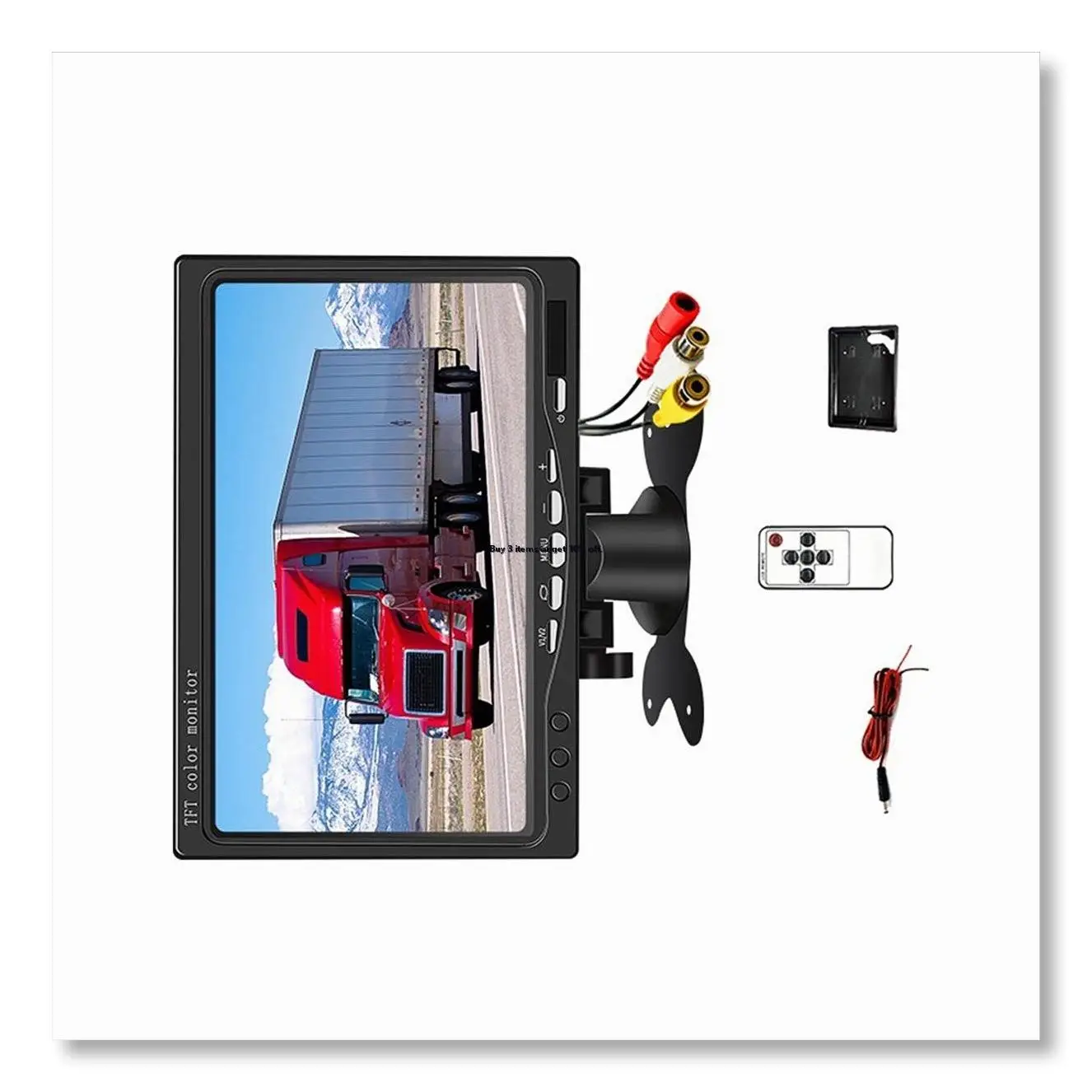 ✤12V 7inch Car Monitor 16:9 800x480 LCD Rearview Monitor with 2 Way Video Input for Rear View Camera Parking Reverse