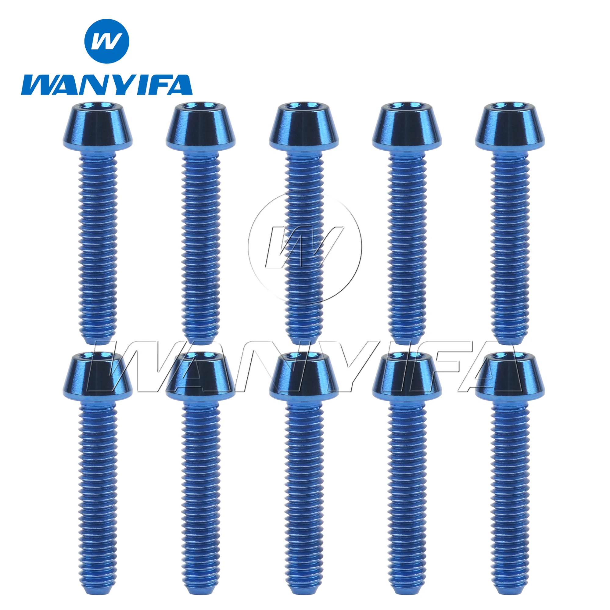 Wanyifa Bicycle-Specific Titanium Hex Bolts  M4×8/10/12/15/20mm Tapered Low-Profile Head Screws for Frame/Brake  10pc/15pcs