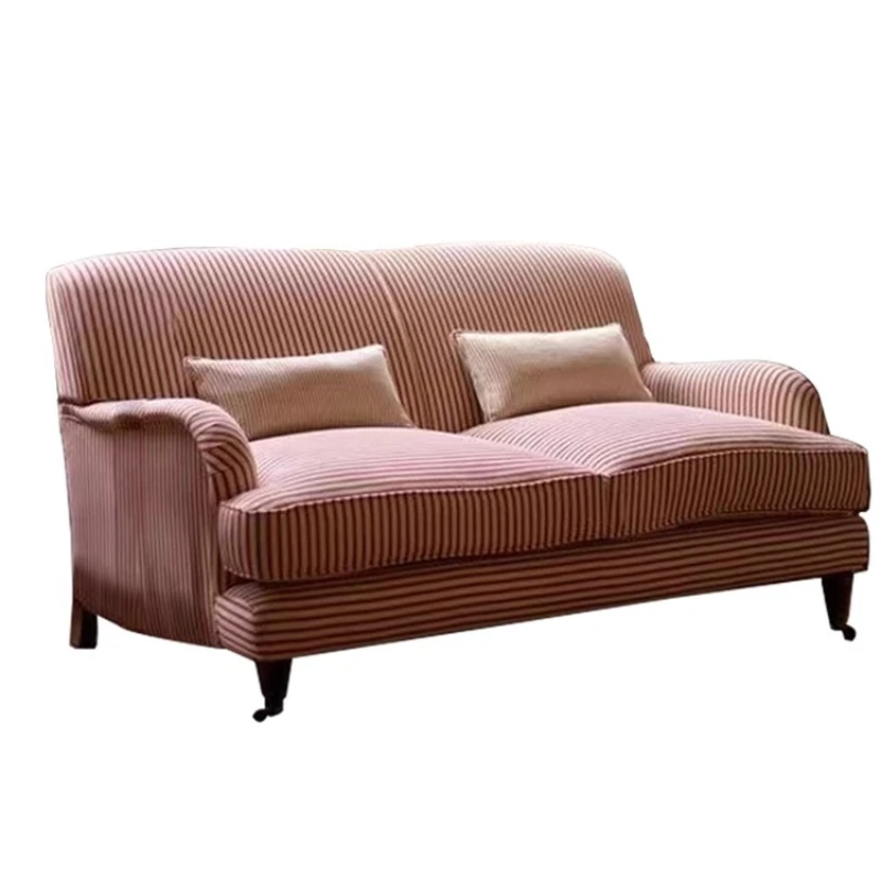 

French retro fabric three-person sofa modern medieval high-back American light luxury small apartment