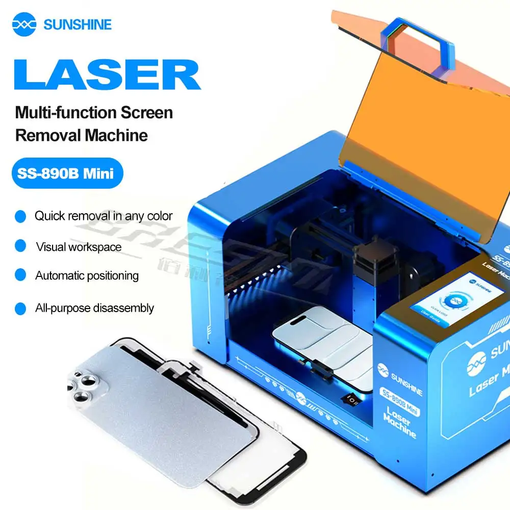 

SUNSHINE SS-890B Mini Laser Screen Removal Machine For Removing Rear Glass/Brackets/other Components in Different Colors