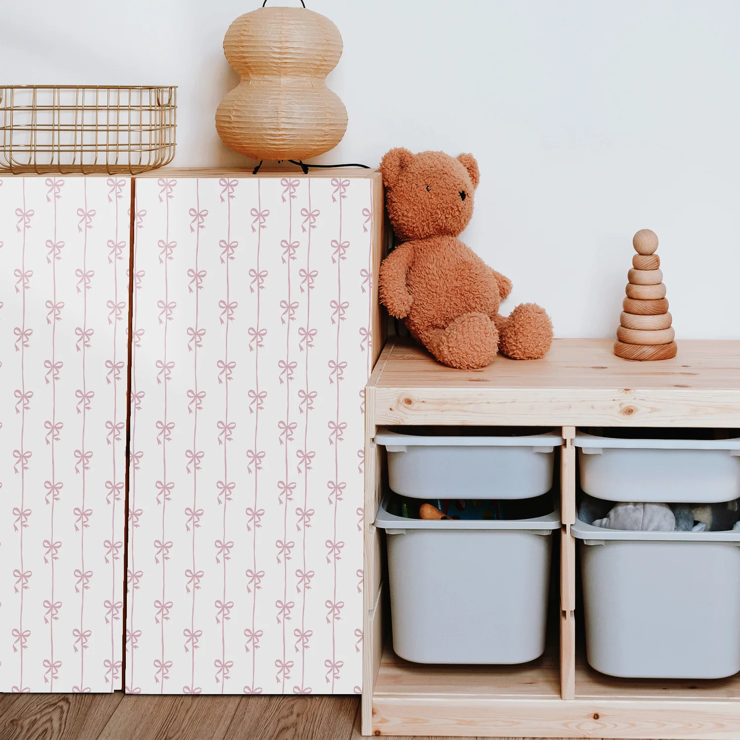 Pink White Striped Wallpaper Peel and Stick  Removable Self Adhesive Wall Paper for Girls Bedroom Cabinet Walls Vinyl Rolls