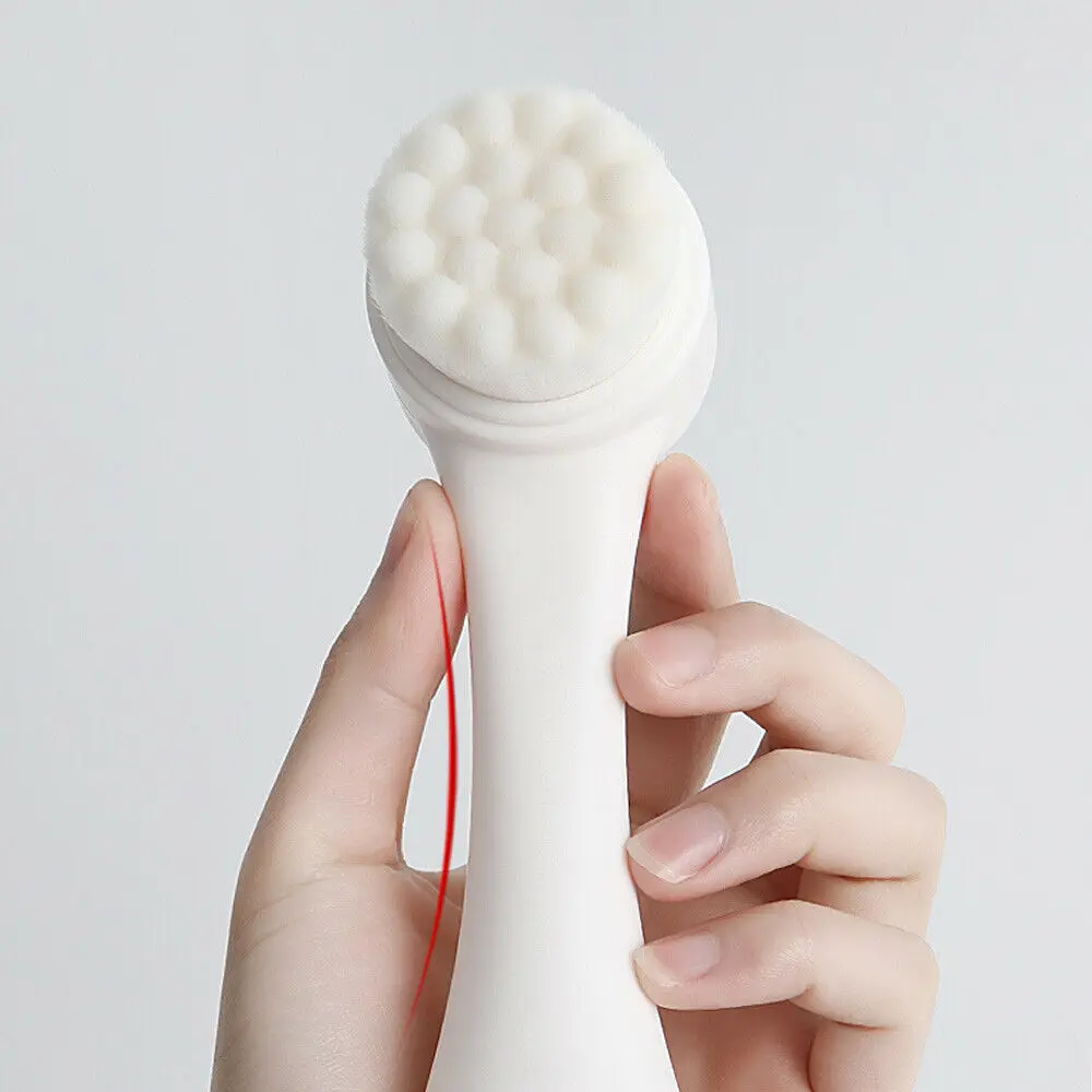 1 PC Double-Sided Silicone Face Cleansing Brush Facial Cleanser Blackhead Remover Tool Pore Cleaner Exfoliator Face Scrub Brush