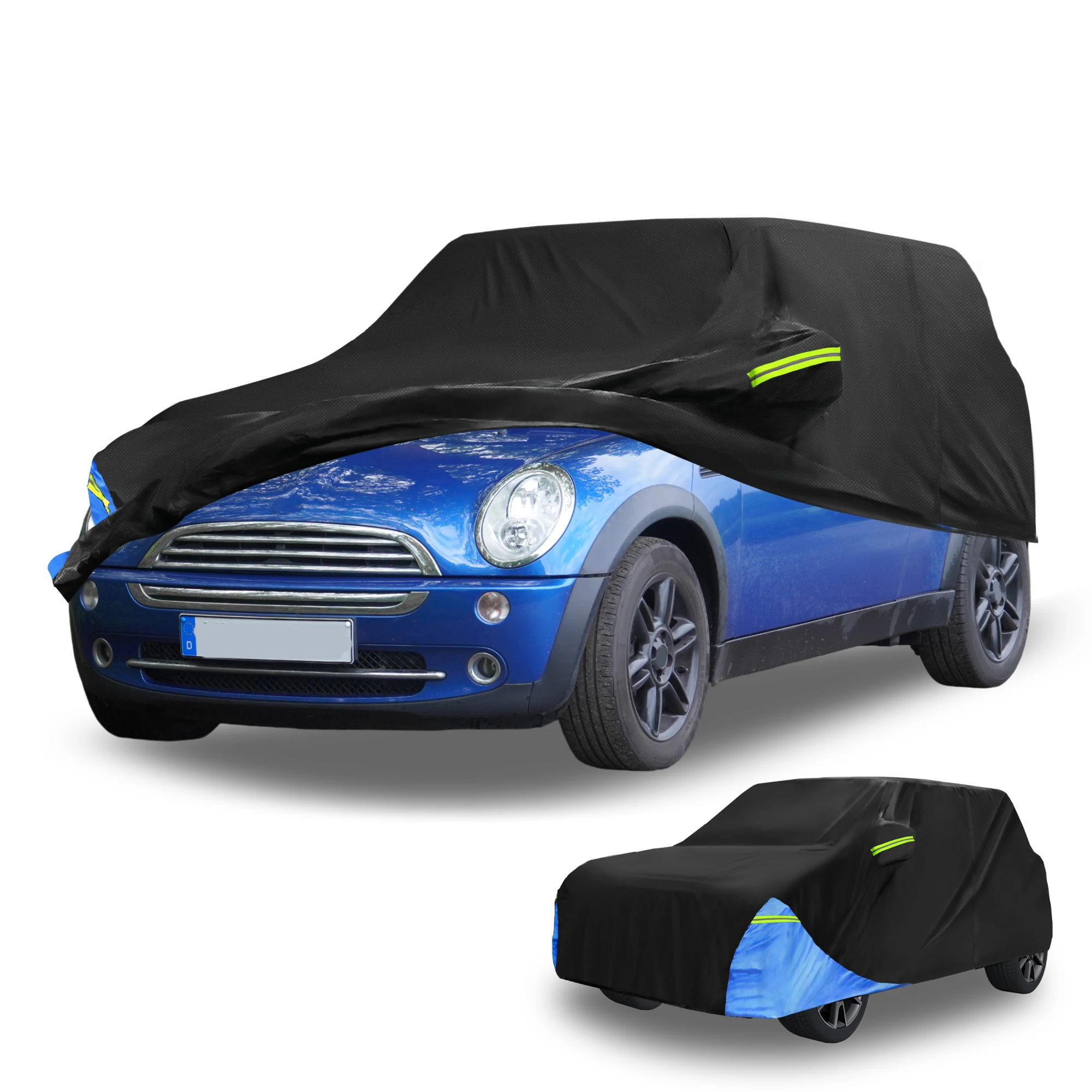 

UXCELL Waterproof Car Cover Outdoor Full Car Cover for Mini Cooper 2DR 2002-2021 210D Oxford Cloth with Door Zipper Protection