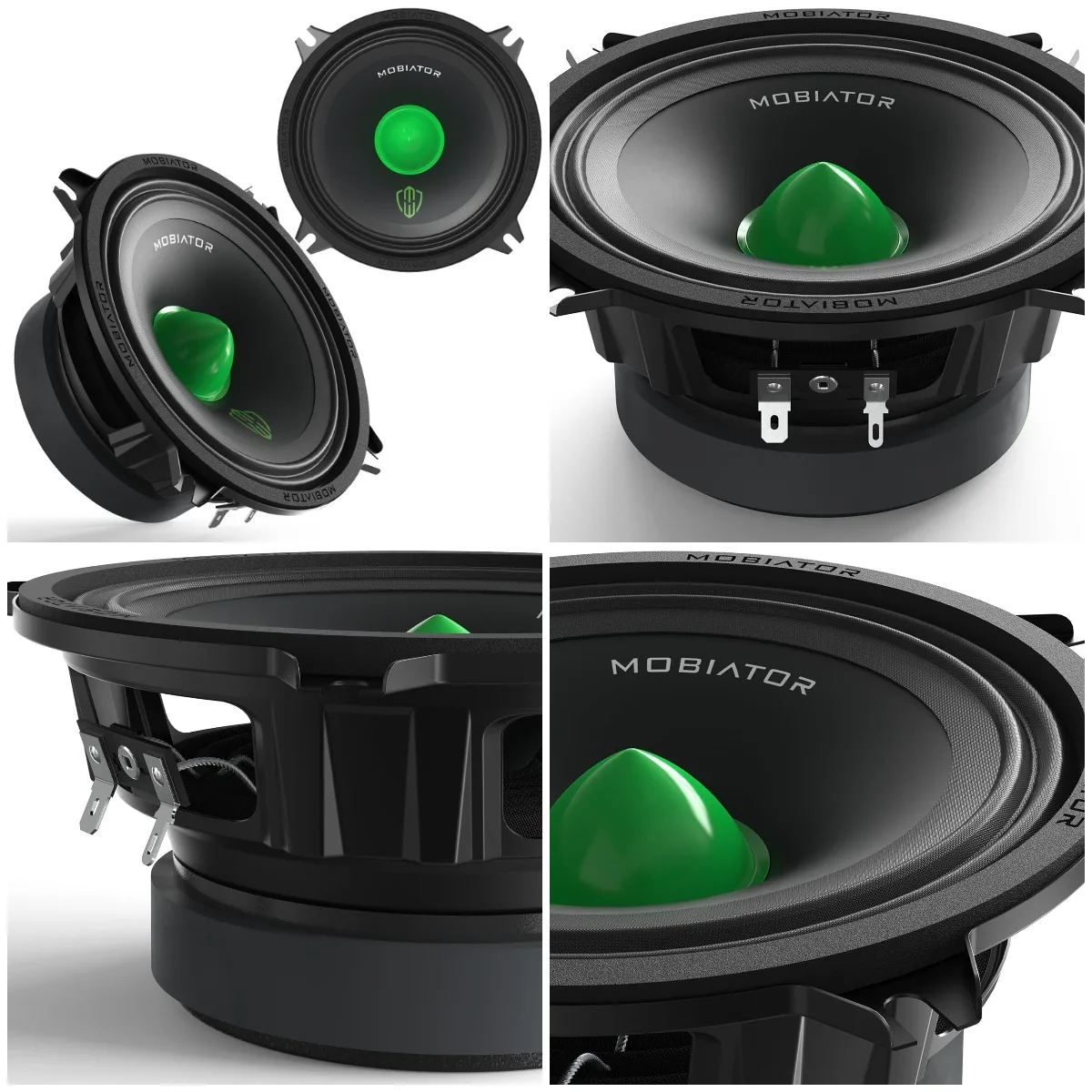 

Midrange Loudspeakers MB-M504, 500W Max, 4 Ohms, High Efficiency Car Door Speakers, Black (2 pcs)