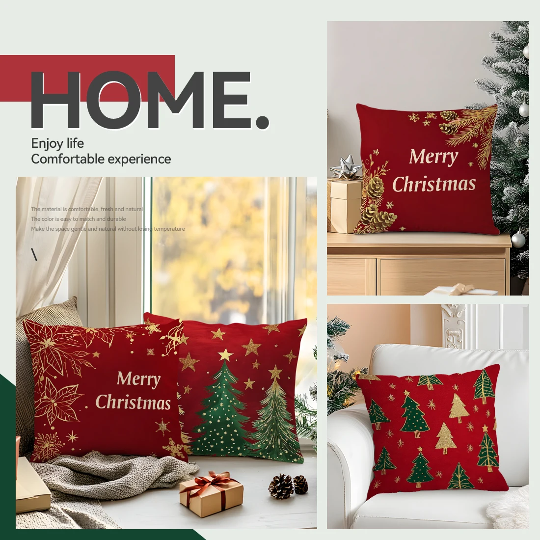 Christmas tree Cushions Pillowcase Polyester Cushion Cover Throw Pillow Sofa Decoration Pillowcover Home Car Decor
