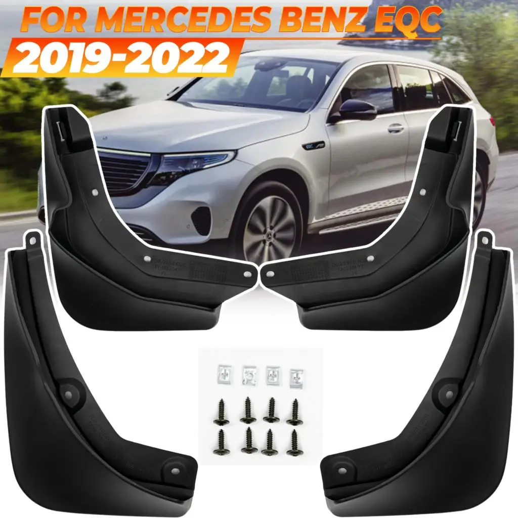 4PCS For Mercedes Benz EQC 400 2019~2022 Mudflaps Mud Flaps Mudguard Splash Fender Cover Car Accessories Protection Front Rear