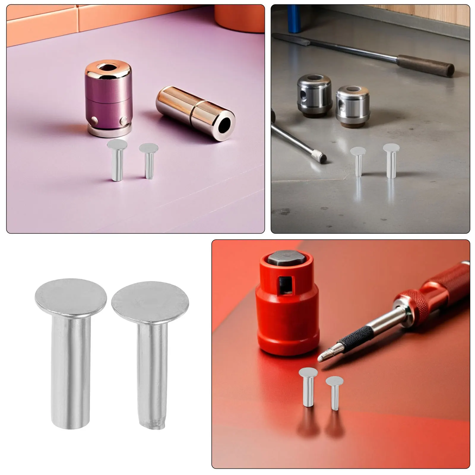50Pairs Stainless Steel Bracket Bolt Rivets Knife Handle Fasteners DIY Knife Making Hardware Pins Kitchen Cleaver Woodworking
