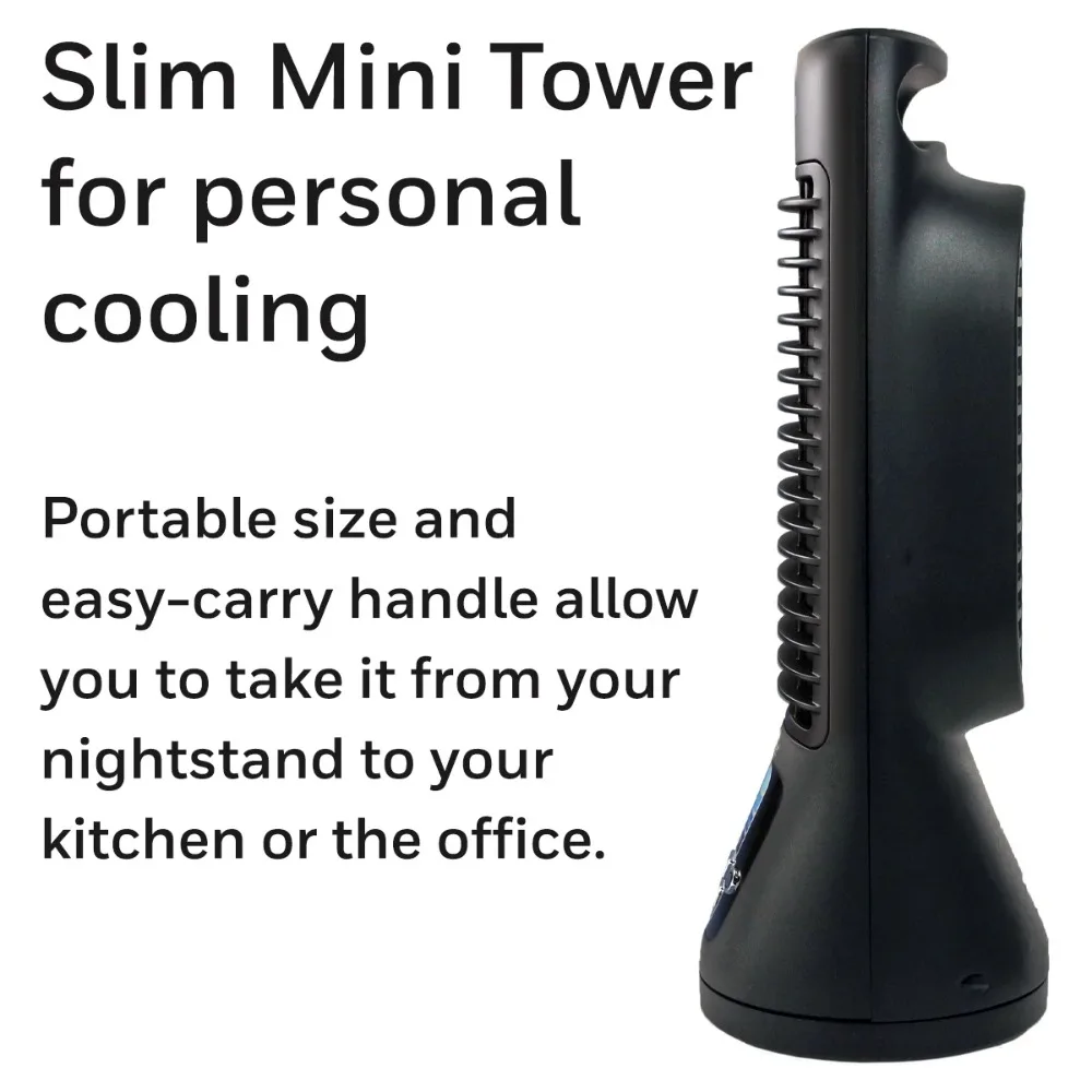 13" Black Oscillating Table Fan, 10ft Air Circulation Power, 4 Speed, Auto Off Timer