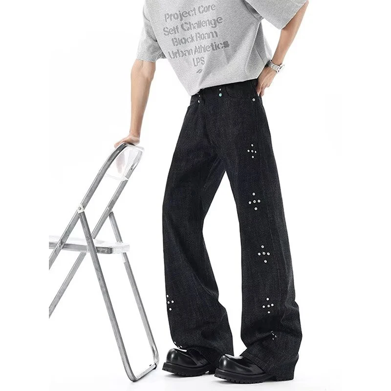 Aliexpress Men's Wear Rivet Loose Straight-Leg Jeans American Style Male Trousers Autumn New Fashion Men Bottoms High Street - Aliexpress Deal