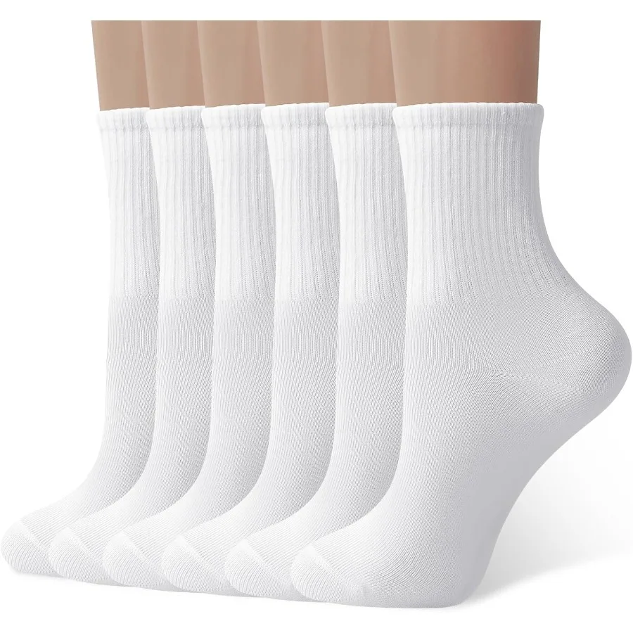 

Womens Crew Socks Casual Calf Socks Cute Soft Above Ankle Sock 6 Pairs Size 510 for Everyday Wear Comfortable and Breathable Fa