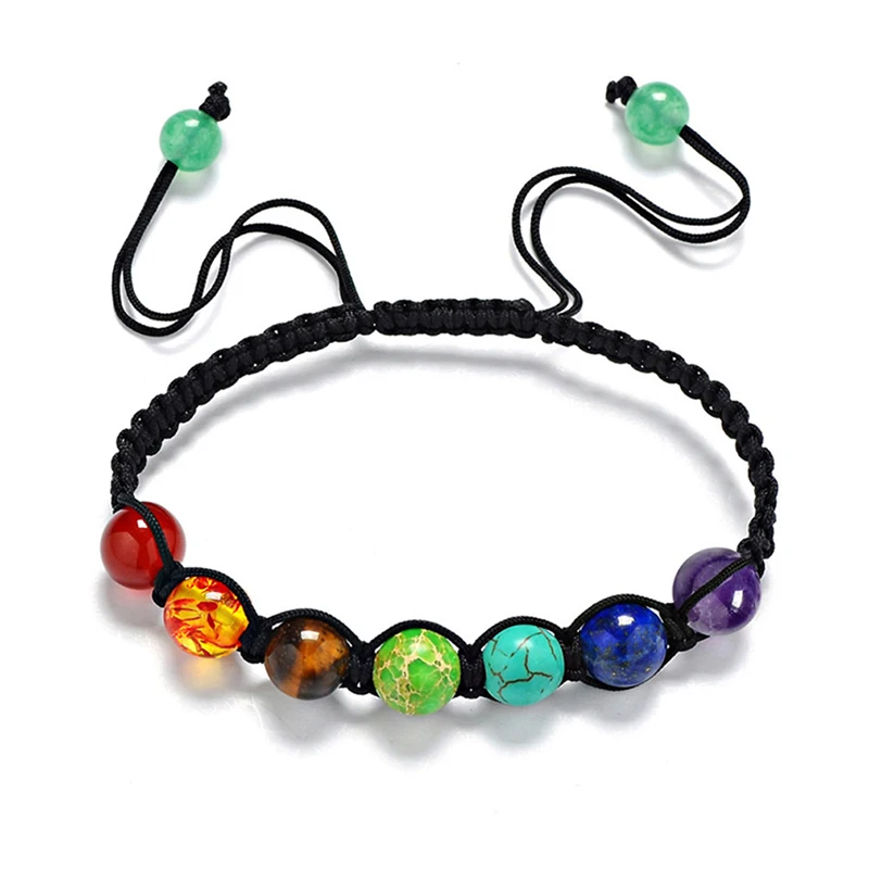 7 Chakra Healing Beaded Bracelet Reiki Prayer Balance Beads Bracelet Handmade Braided Bangles For Women Men Adjustable Jewelry