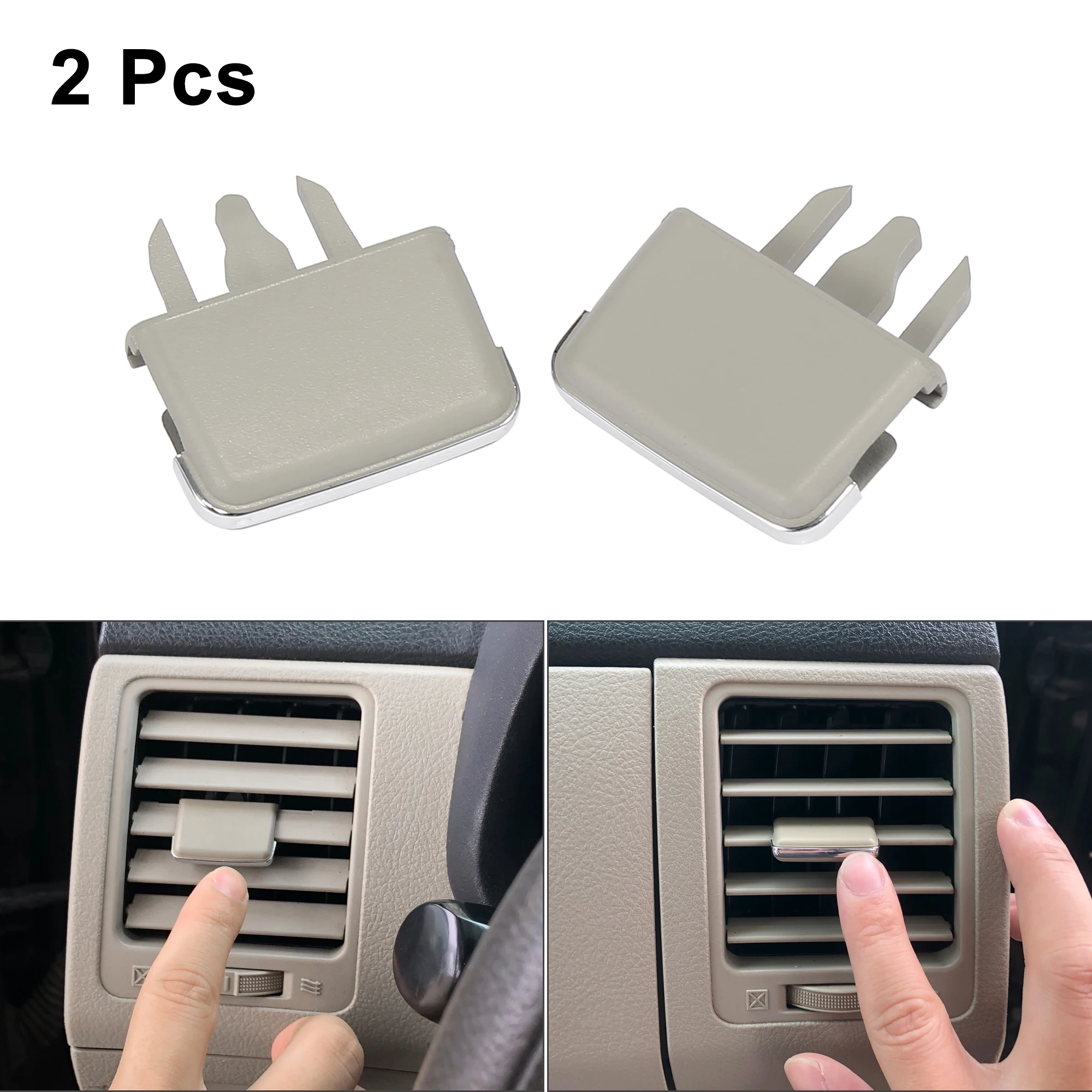 Uxcell Front Left Right Center Row AC Vent Air Conditioning Vent Outlet Tab Clips Fit for Toyota Corolla - Pack of 2 Beige