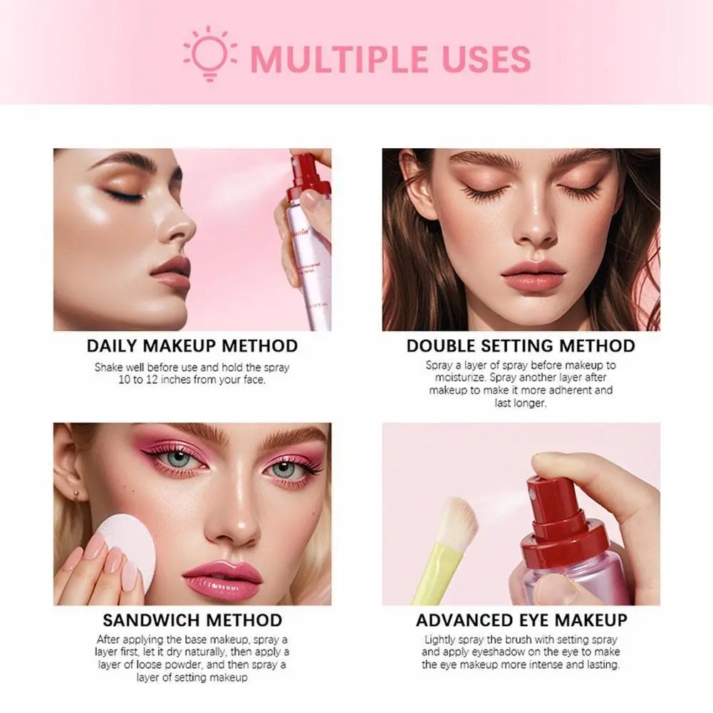 매트 세팅 스프레이 오일 컨트롤 방수 빠른 고정 오래 지속되는 섬세한 매트 마감 데일리 페이스 뷰티 화장품