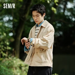 Semir Jacket Men 2024 Autumn New Textured Retro Corduroy Jacket Fashion Versatile Work Top