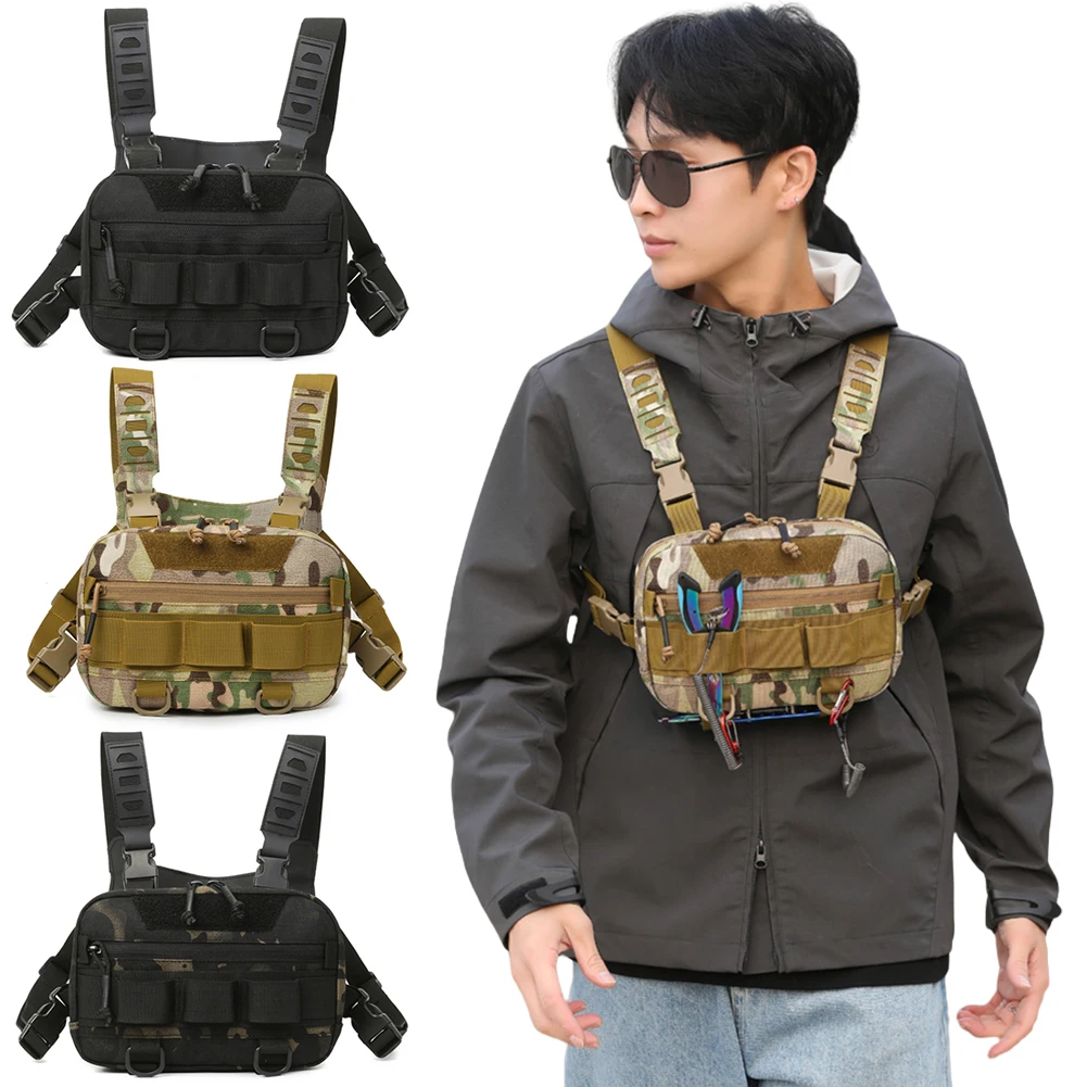 

Climbing Camping Backpack with Adjustable Straps Travel Vest Backpack Large Capacity Front Chest Pack Outdoor Cycling Bag