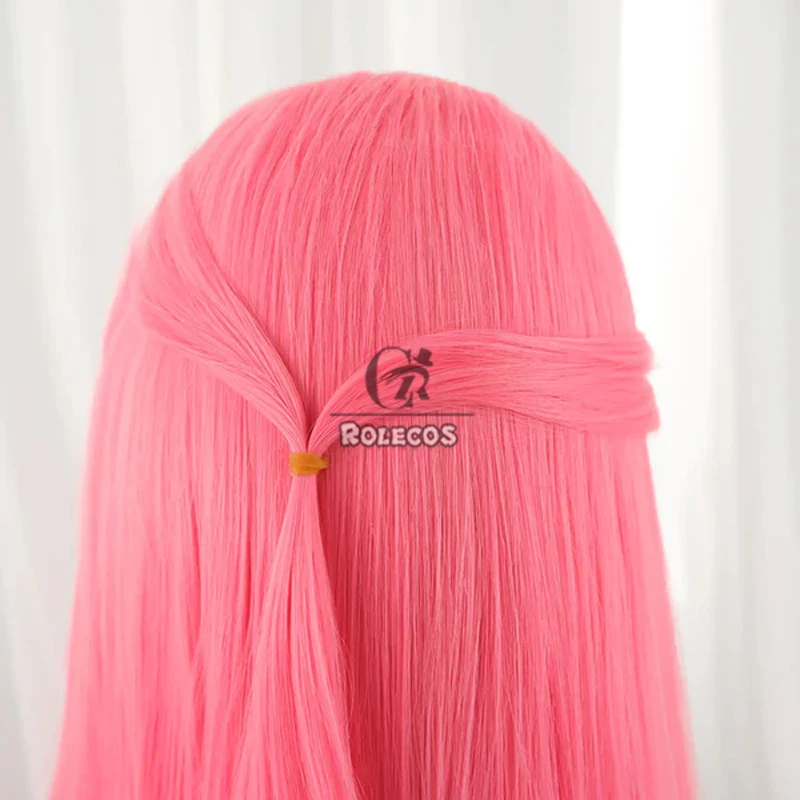 ROLECOS Synthetic Hair Game LOL Faerie Court Lux Cosplay Wigs Lux Role Play Halloween 60cm Long Pink Wavy Wig Synthetic Hair