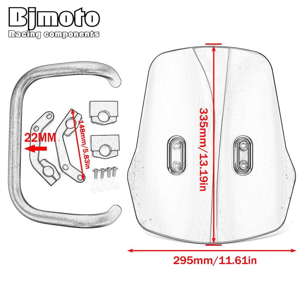 Motorcycle CT 125 Windscreen Windshield Front Wind Screen Shield Air Deflectors For Honda Hunter Cub CT125 Trail125  2020-2024