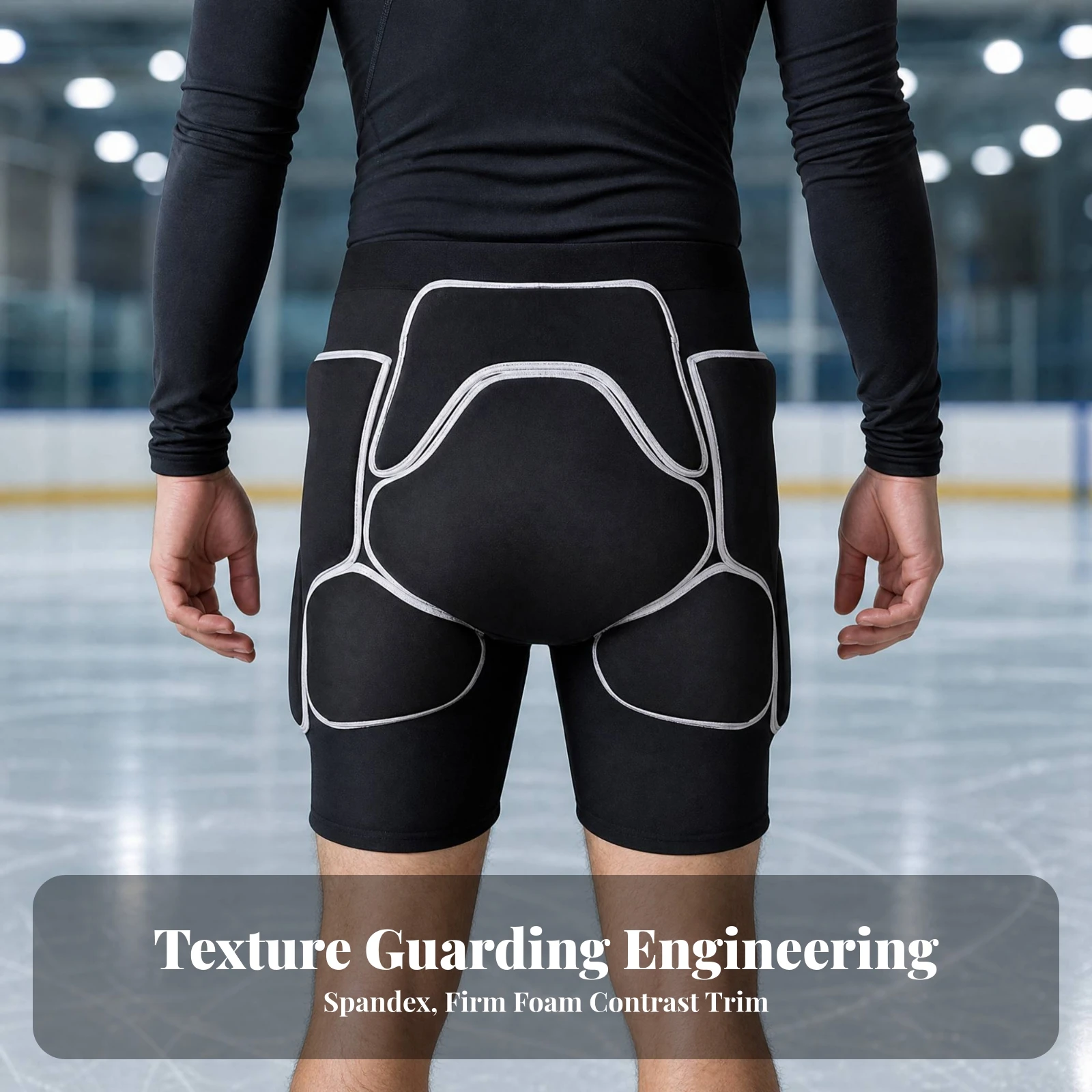 Padded Safety Shorts with Hip Tailbone Thigh Padding Stretchy Padded Safety Shorts Four-Way Stretch Shock-Absorbing view 2