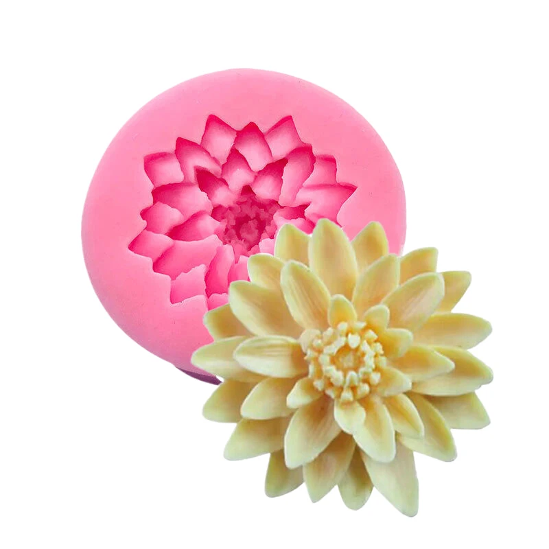 3D Beautiful Lotus Flowers Silicone Mold DIY Wedding Party Baking Fondant Soap Resin Clay Mould Cake Decorating Tools