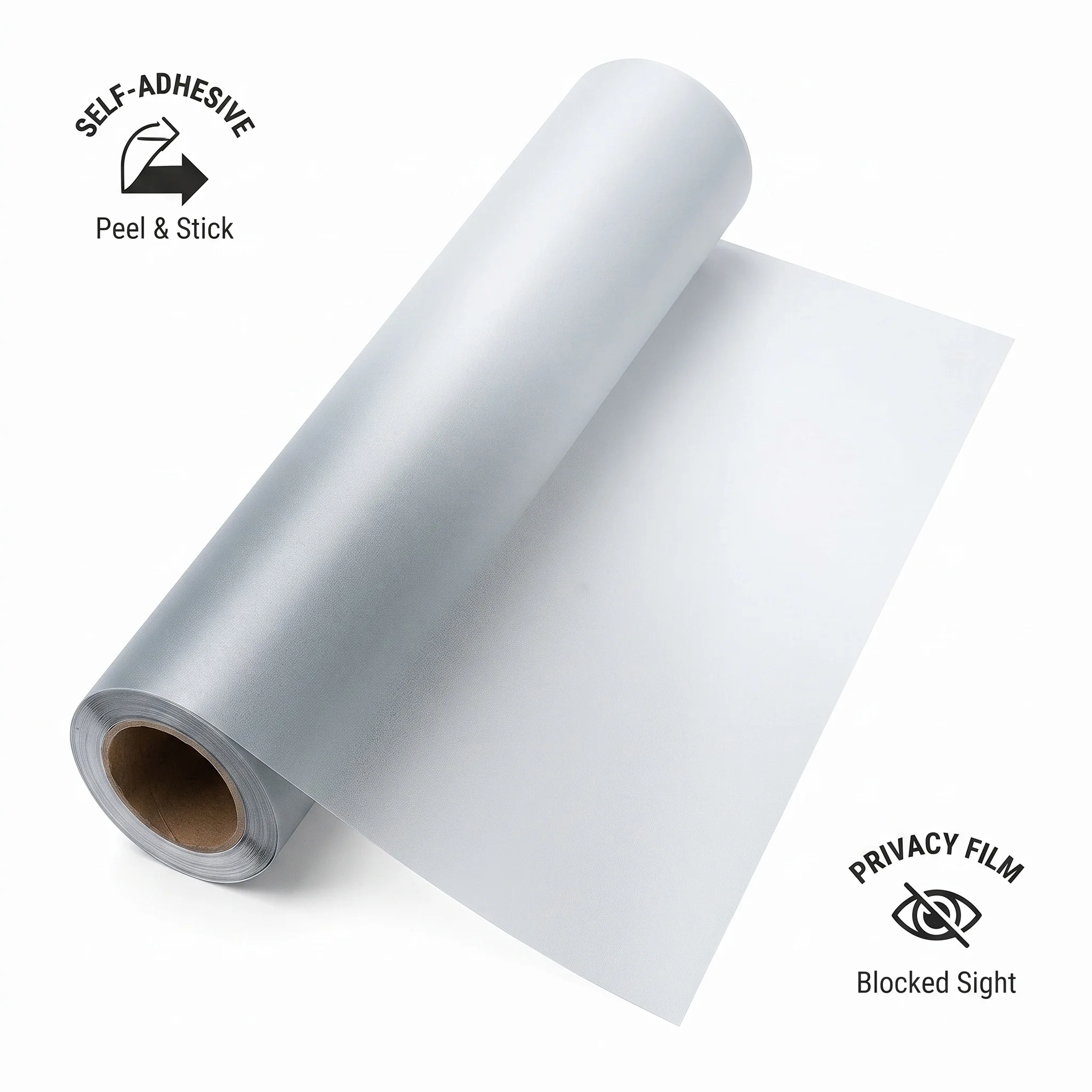 Self‑Adhesive Frosted Window Film Opaque Privacy Glass Sticker Anti‑UV Waterproof Matte Glass Film Removable No Residue