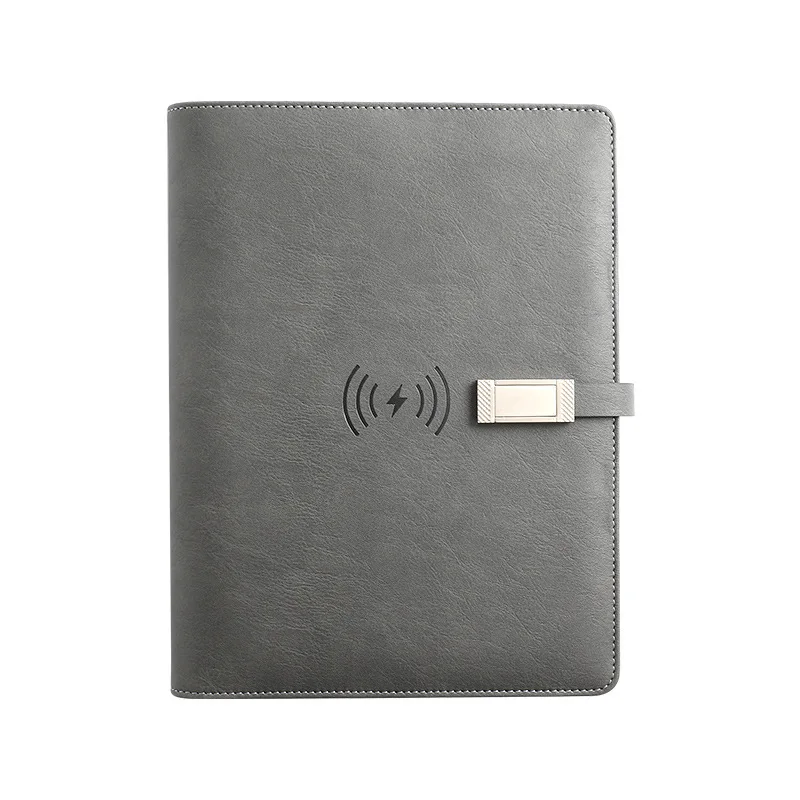 A5 Loose Leaf Notebook with 8000 mAh Power Bank, Wireless Charging Business Planner with 160 Pages Thick Paper, USB Flash Drive