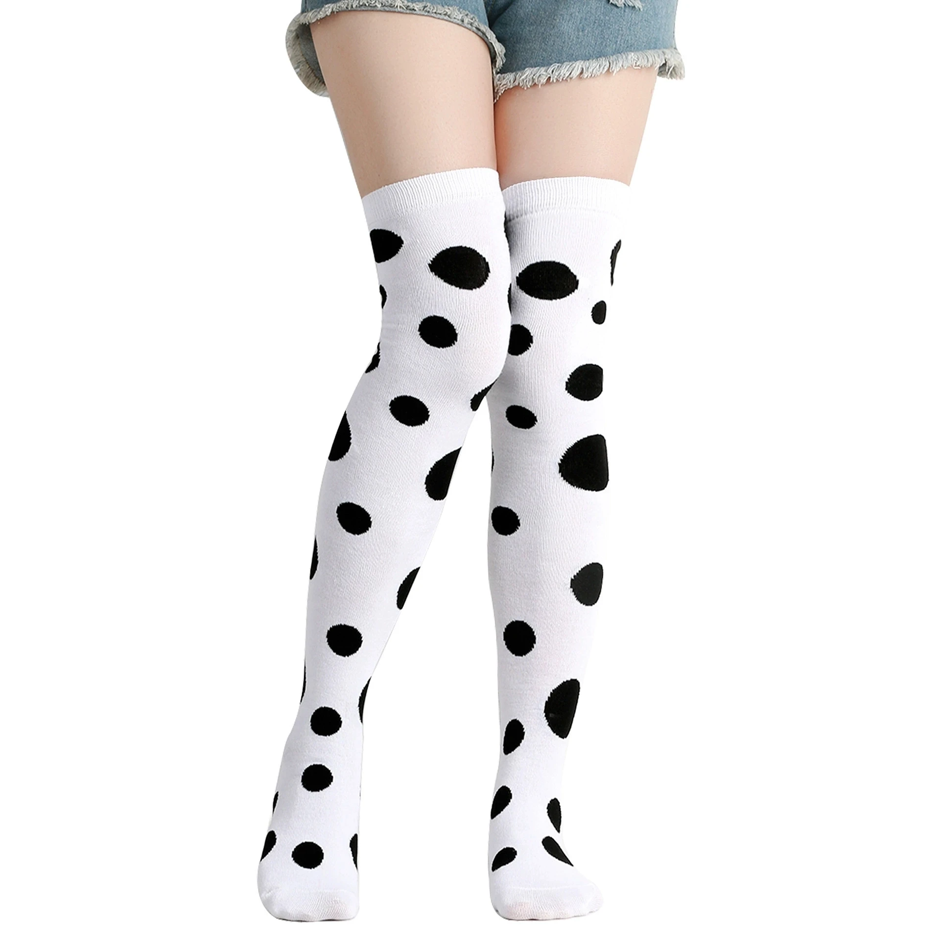 Große gepunktete Strümpfe für Damen, über Knie, hohe lange Socken, bunter Kuh-Druck, Anime-Performance, Cosplay-Requisiten, Party, Festival, Geschenke – Detail 18