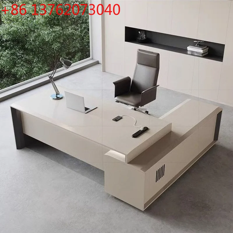 

Modern minimalist L shaped boss table bureaux office table pliante study Computer desk Room desks bookshelf office furniture