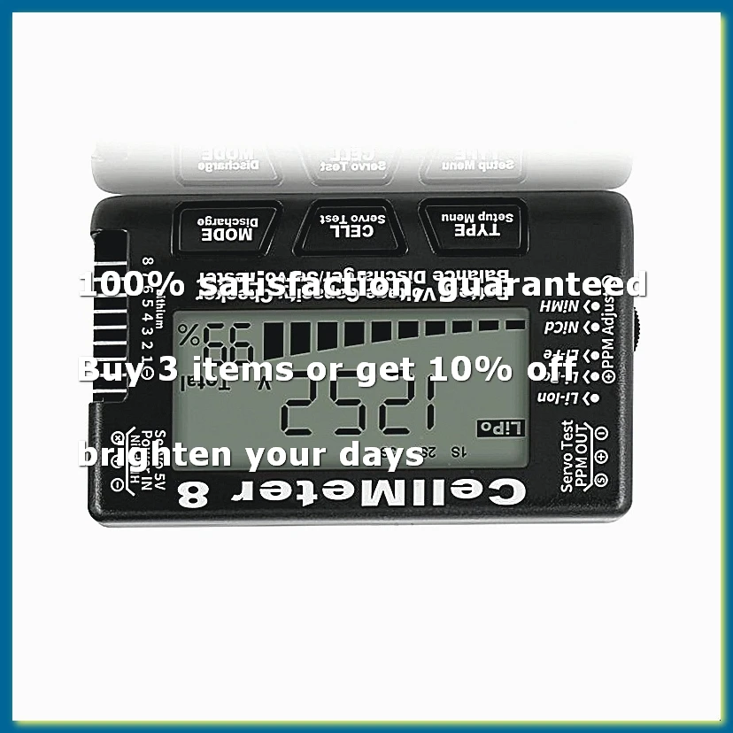●RC Cellmeter 8 Digital Battery Capacity Checker Controller Tester Voltage Tester for Li-Ion NiMH Nicd Cell Meter Black-ABFB