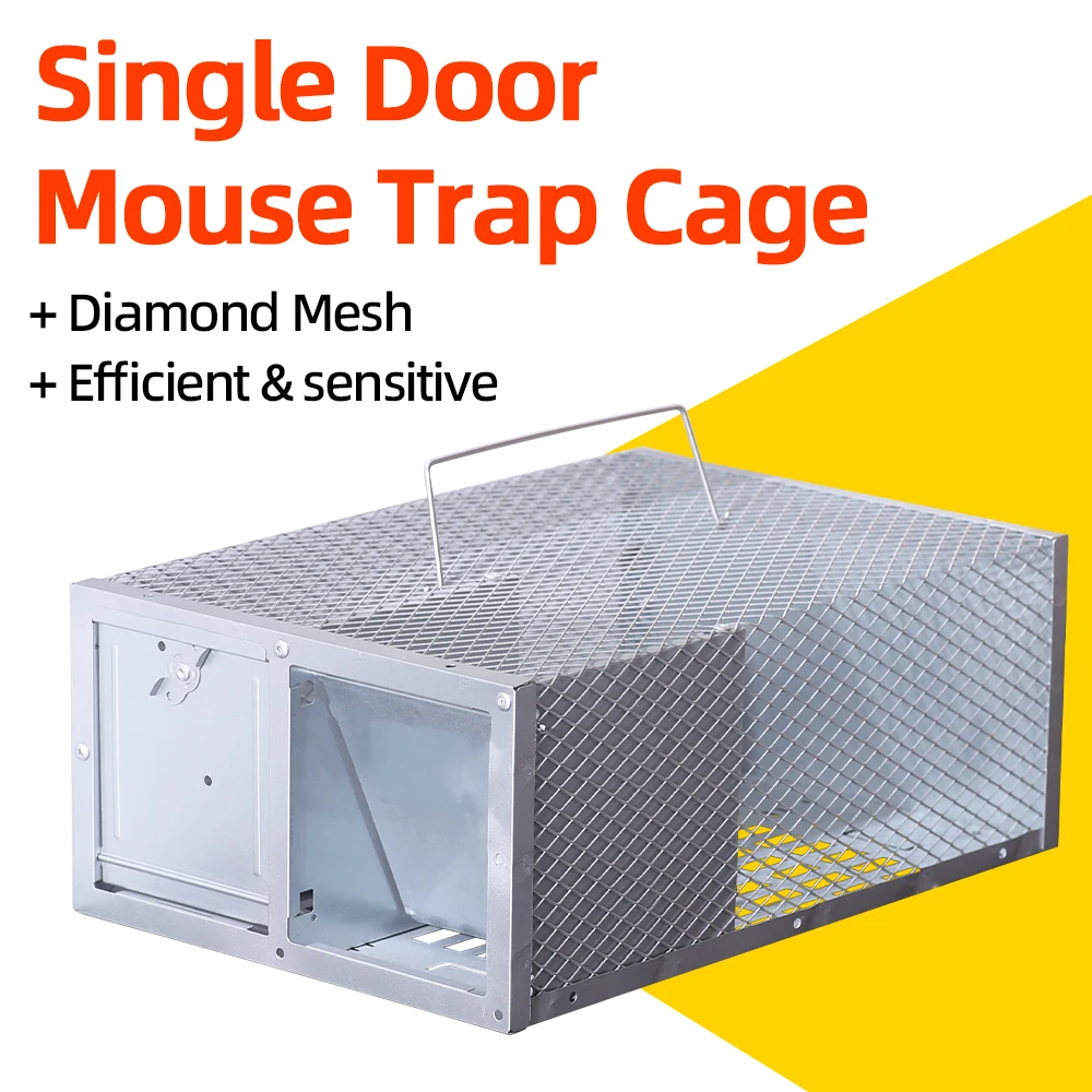 High Sensitive & Effective & Reusable Single Door Rat Mice Mouse Trap Cage for Continuous Catching/ Pest Control