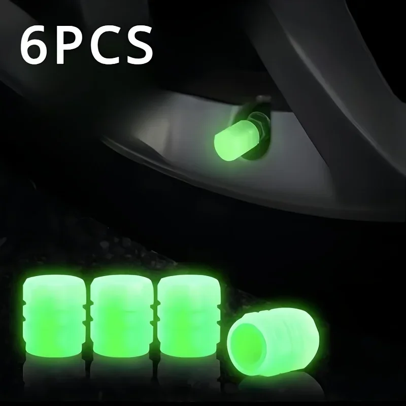 

Set of 6 Glow-in-the-Dark Valve Caps | Vibrant neon green design with non-slip grip | Suitable for car, motorcycle.