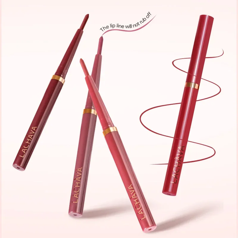 คุณภาพสูง Retractable Matte Nude Lip Liner ปากกากําหนดริมฝีปากกันน้ํา Non-smudge Beauty ลิปสติก Contour แต่งหน้าดินสอเขียนขอบปาก