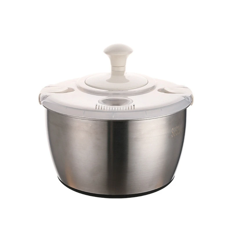 

Vegetable Fruit Dryer Stainless Steel Salad Spinner with 5L Capacity Fruit Dryer