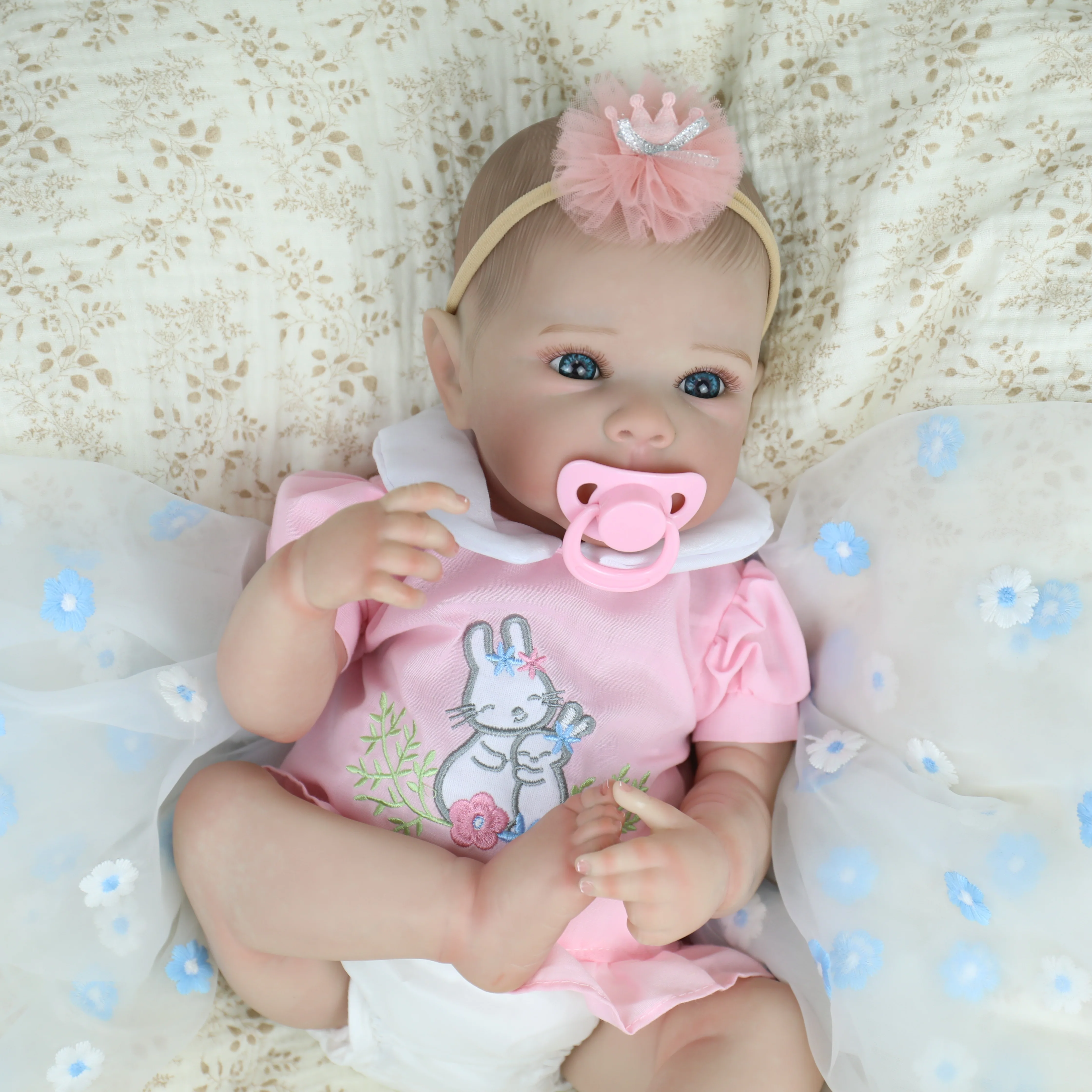 

18inch Reborn Baby Doll Bettie with Hand Drawn Hair Soft Body Lifelike Life Newborn Baby Doll Hand Detailed Painted Visible Vein
