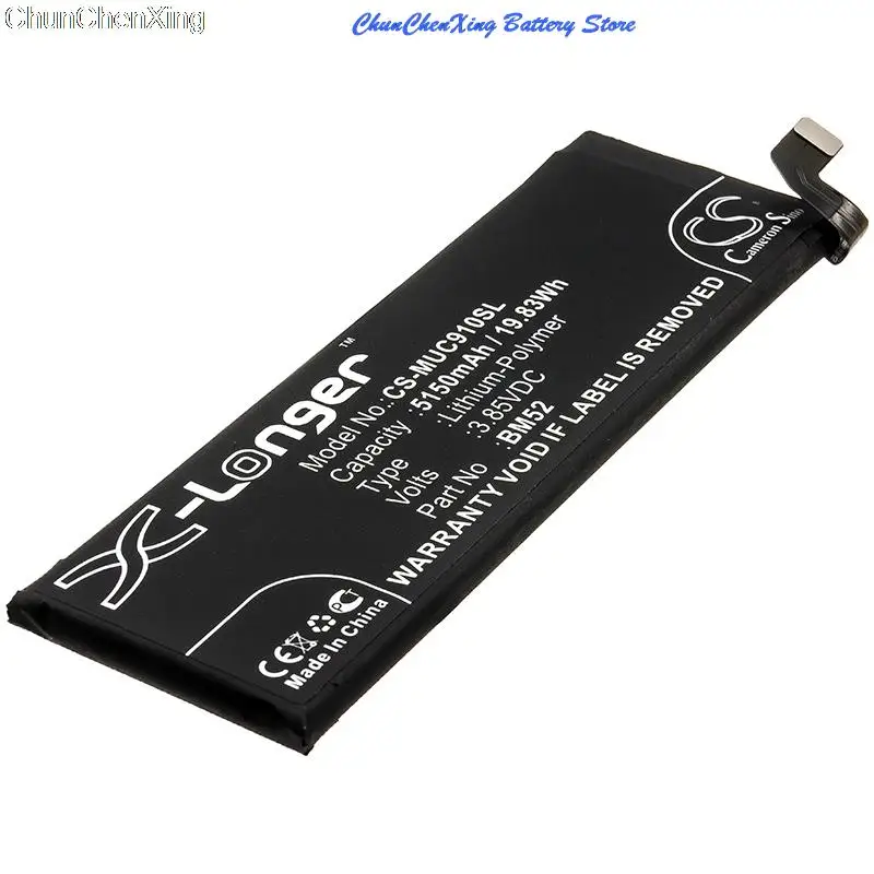 Cameron Sino 5150mAh Battery BM52 for Xiaom CC9 Pro, M1910F4E, M1910F4G,Mi CC9e Pro,Mi Note 10 Pro