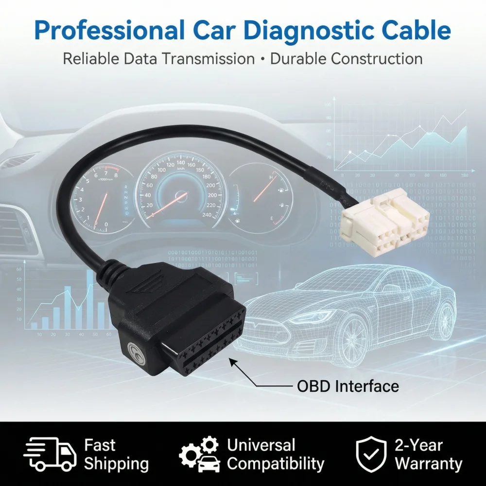 OBDIIVCI OBD2 Cable For TSL Model 3 OBD Diagnostic Car Tools 12/20/26Pin Male Female to 16Pin Cable for Tesla Auto Adapter