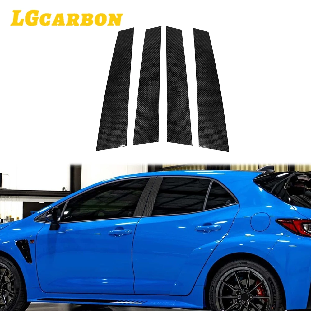 LGCarbon Dry Carbon Fiber Exterior Accessories Add On Style Carbon B-Pillars For Toyota GR Corolla 2023 up