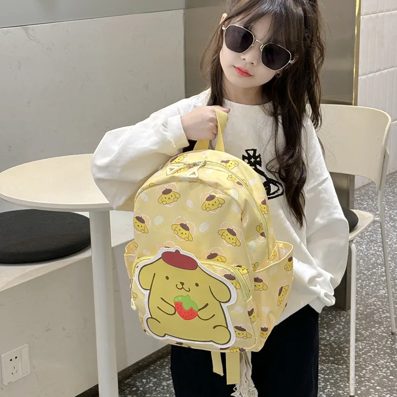 Sac à dos Hello Kitty Sanurgente Anime, sacs d'école Cinnamoroll Kuromi avec breloque portefeuille, sac à dos de voyage décontracté pour étudiant fille