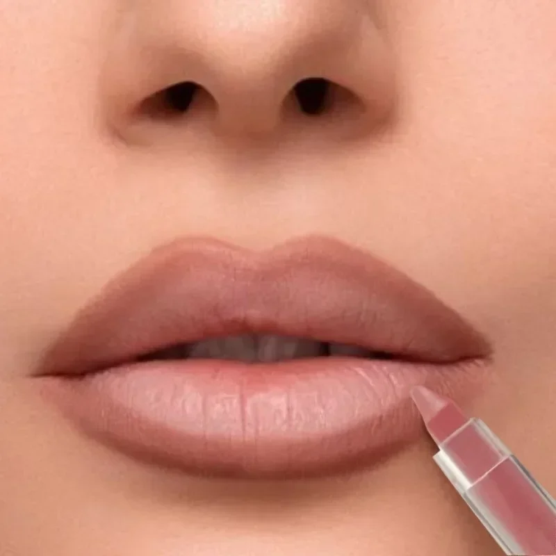 Nude rosa roxo lábio forro de longa duração batom fosco lápis lábios contorno maquiagem lápis vara lábio matiz linha cosméticos