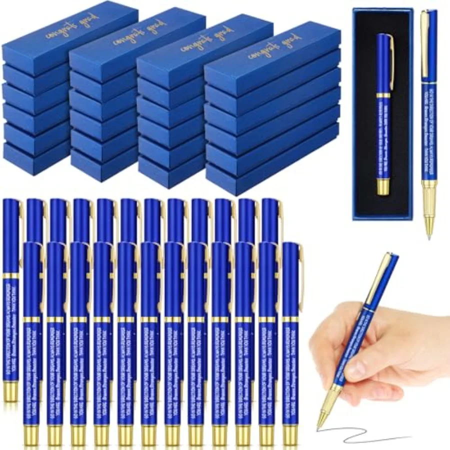 

24 Set Class of 2026 Graduation Gifts Bulk Inspirational Congrats Grad Ballpoint Pen with Gift Boxes Engraved Motivational 2026