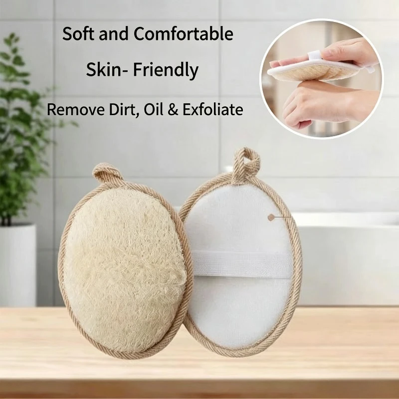 Egyptian Silk Melon Double Sided Elliptical Bath Wiper Bath Ball Wiper Rubbing Sheet Bath Towel Exfoliating Face Wash Tool