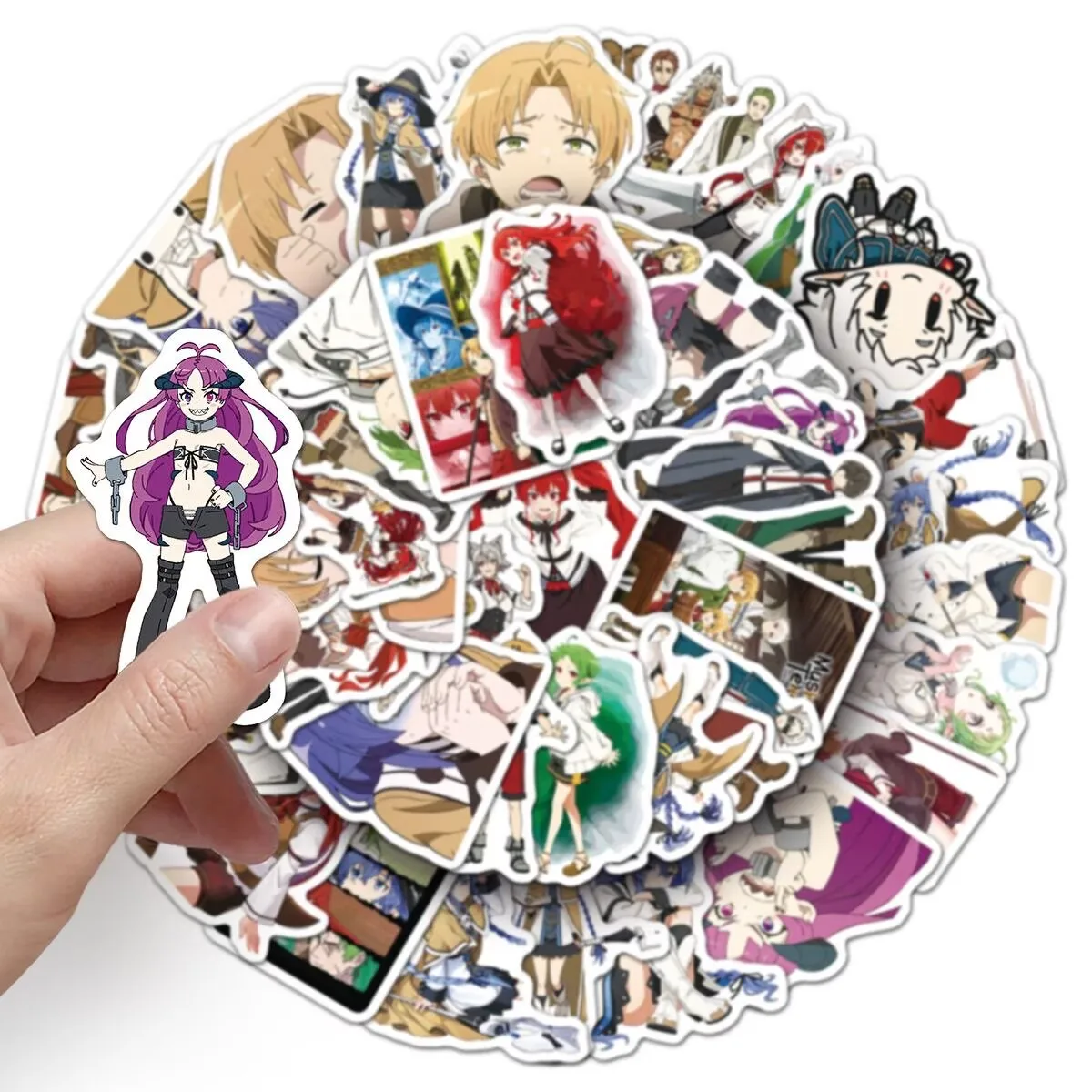 50Pcs Mushoku Tensei Jobless Reincarnation Anime Stickers Rudeus Roxy Eris Sylphiette Waterproof Sticker Decor Decals Props