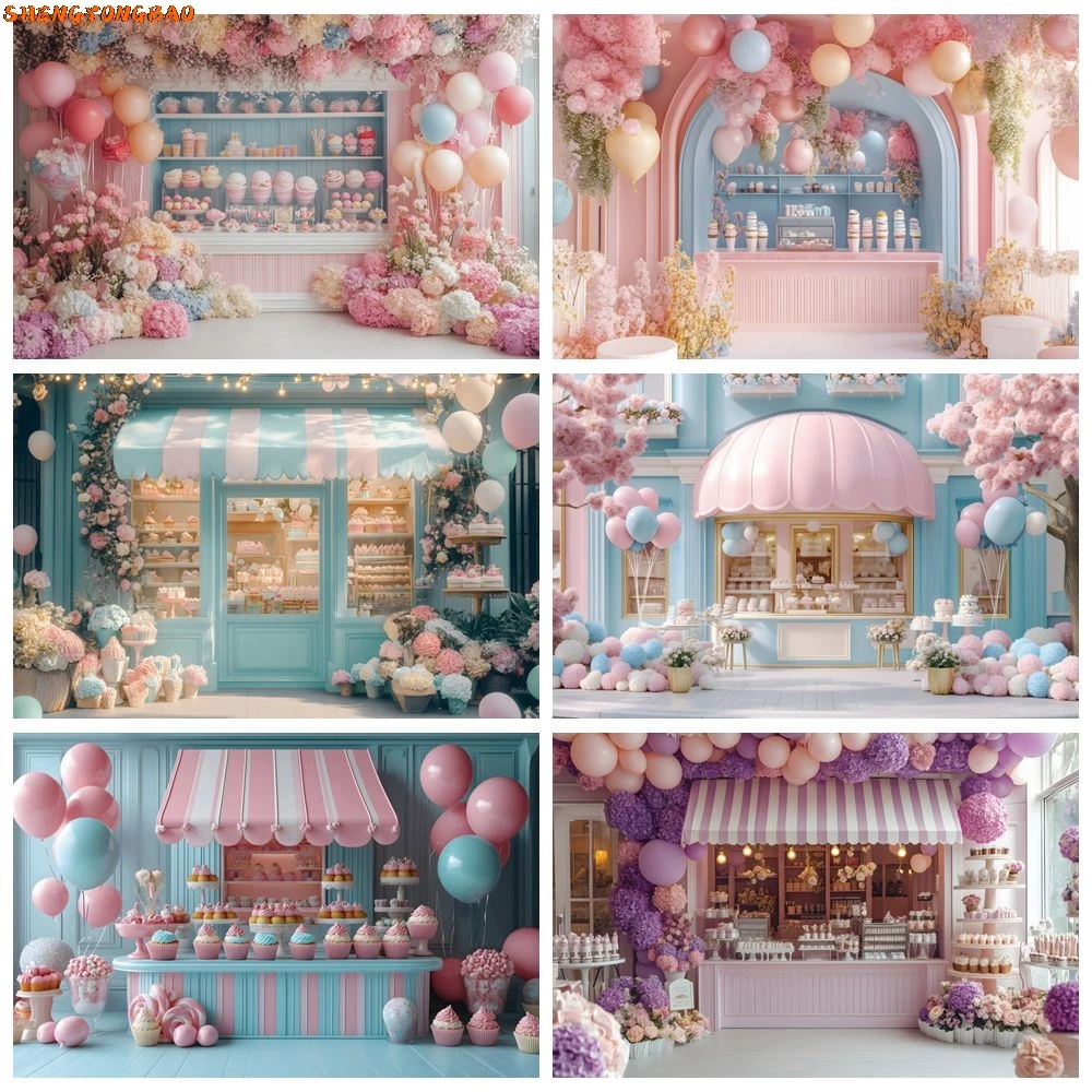 

Dessert Shop Backdrop Cake Cupcake Ice Cream Baby Shower Birthday Party Kids Portrait Photography Background Photo Studio Props