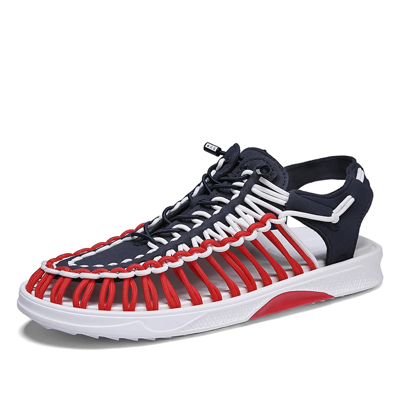 

Summer Men Sandals Genuine Leather Mens Casual Shoes Outdoor Men Leather Sandals for Men Beach Shoes Roman Shoes Plus Size 38-48