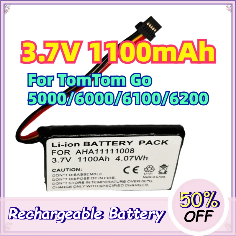 3.7V 1100mAh Battery VFAD AHA11111008 for TomTom Go 5000 5100 6000 6100 6200 9000 GPS Navigation